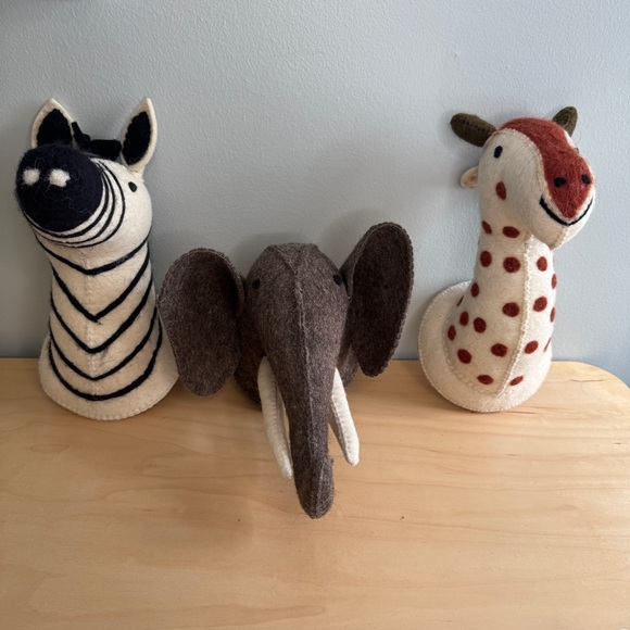 Mud Pie Animal Wall Art / Mount Trio - Zebra, Elephant, & Giraffe - Sold as set - Picture 13 of 13
